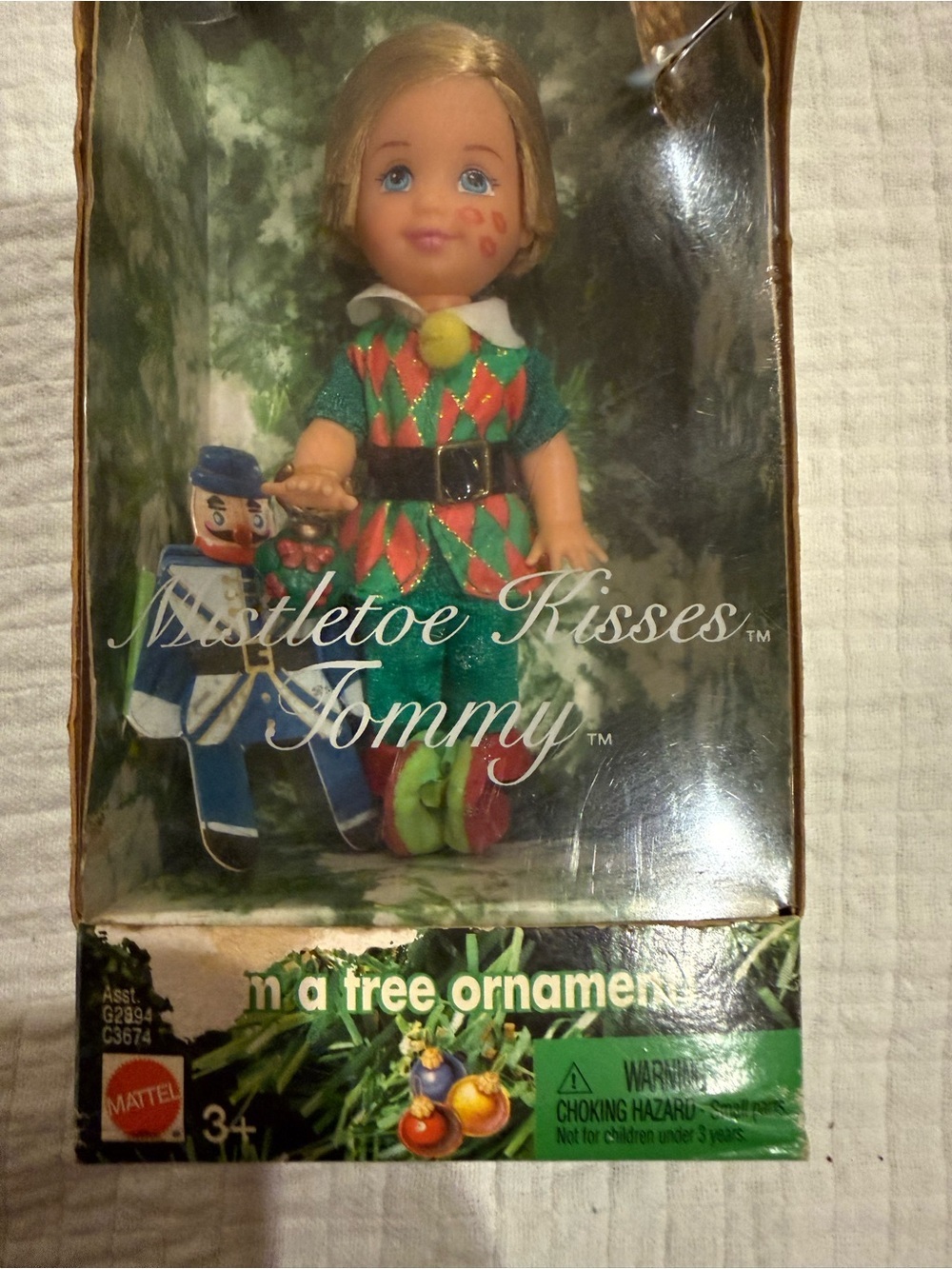 BARBIE DOLL KELLY CLUB 2004 ~ MISTLETOE KISSES TOMMY~ CHRISTMAS C3674 ORNAMENT - Picture 3 of 12